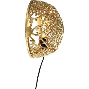 QAZQA - Maro - Wandlamp - Goud/messing - 1 Licht - D 15 cm