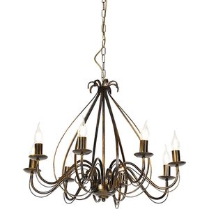 QAZQA giuseppe - Art Deco Kroonluchter - 8 lichts - Ø 60 cm - Goud/messing - Woonkamers-sSlaapkamers-sKeuken