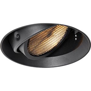 Moderne inbouwspot zwart GU10 AR111 rond trimless - Oneon Honey