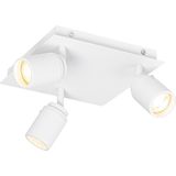 QAZQA ducha - Moderne Plafondspot | Spotje | Opbouwspot voor badkamer - 3 lichts - L 23 cm - Wit -