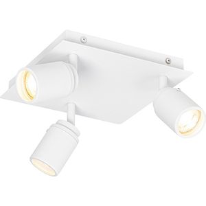 Moderne badkamer spot wit vierkant 3-lichts IP44 - Ducha