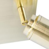 QAZQA ducha - Moderne Plafondspot | Spotje | Opbouwspot voor badkamer - 3 lichts - L 23 cm - Goud/messing -