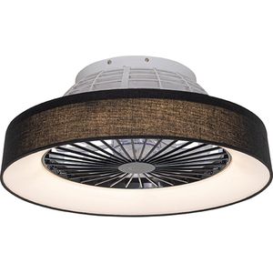 Emily - Plafondventilator - Zwart - Staal - Incl. LED Dimbaar