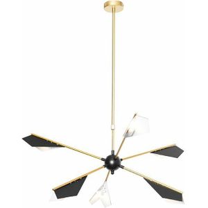 Design hanglamp zwart met goud 6-lichts - Sinem