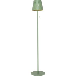 QAZQA ferre - Design Dimbare LED Draadloze Oplaadbare Vloerlamp USB | Staande Lamp met Dimmer met Solar | Zonne energie - 1 lichts - H 94 cm - Groen - Buitenverlichting