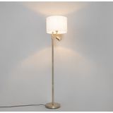 QAZQA jelena - Moderne Vloerlamp | Staande Lamp met leeslamp - 1 lichts - H 150 cm - Brons - Woonkamer | Slaapkamer | Keuken