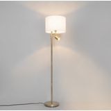 QAZQA jelena - Moderne Vloerlamp | Staande Lamp met leeslamp - 1 lichts - H 150 cm - Brons - Woonkamer | Slaapkamer | Keuken