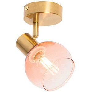 QAZQA vidro - Art Deco Plafondspot | Spotje | Opbouwspot - 1 lichts - L 10 cm - Roze - Woonkamer | Slaapkamer | Keuken