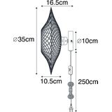 QAZQA rina - Oosterse Wandlamp voor binnen - 1 lichts - D 16.5 cm - Naturel - Woonkamer | Slaapkamer | Keuken