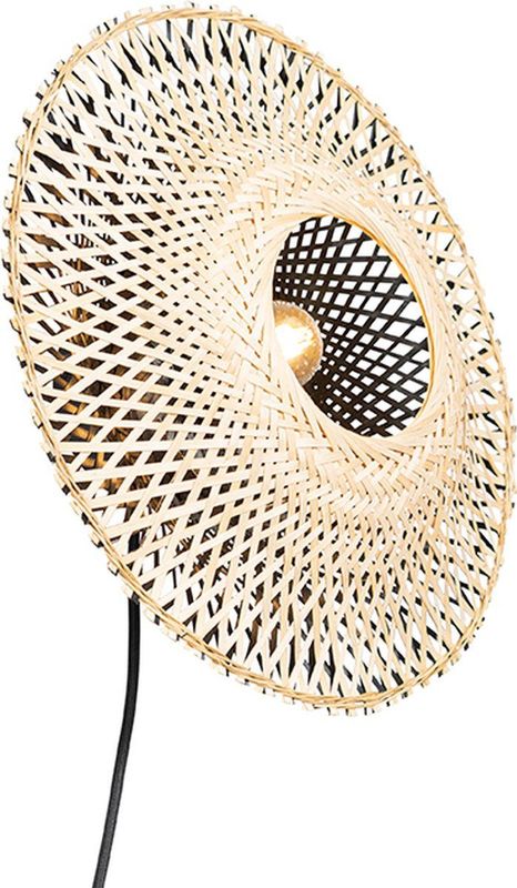 QAZQA rina - Oosterse Wandlamp voor binnen - 1 lichts - D 16.5 cm - Naturel - Woonkamer | Slaapkamer | Keuken