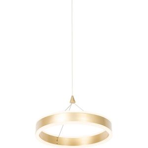 QAZQA lyani - Design Dimbare LED Hanglamp met Dimmer - 1 lichts - Ø 30 cm - Goud/messing - Woonkamer | Slaapkamer | Keuken