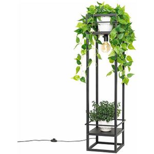 QAZQA Cage Rack Vloerlamp - 1 lichts - 130 cm - Zwart