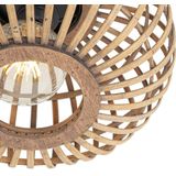 QAZQA Amira - Oosterse Plafondlamp - Naturel - Bamboe en Staal - Ø 32 cm