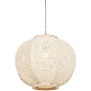 QAZQA rob - Oosterse Hanglamp - 1 lichts - Ø 48 cm - Wit - Woonkamer | Slaapkamer | Keuken