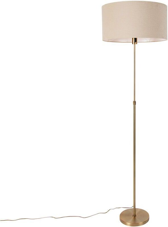 QAZQA - Parte - Vloerlamp - Brons - Staal - Dimbaar - H 169 cm