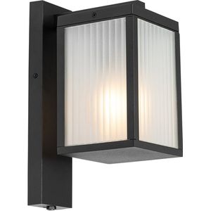 QAZQA charlois - Moderne Wandlamp voor buiten - 1 lichts - D 21.5 cm - Zwart - Buitenverlichting