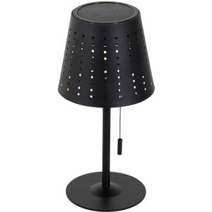 Buiten tafellamp zwart incl. LED 3-staps dimbaar oplaadbaar en solar - Ferre