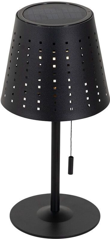 Buiten tafellamp zwart incl. LED 3-staps dimbaar oplaadbaar en solar - Ferre