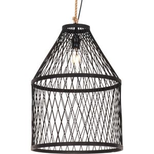 QAZQA calamus - Landelijke Hanglamp voor buiten - 1 lichts - Ø 40 cm - Zwart - Buitenverlichting