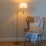 QAZQA - Ladas - Retro Vloerlamp - Brons - 1 Lichts - H 154 cm