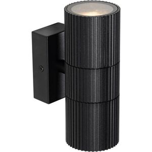 Industriële buiten wandlamp zwart 2-lichts IP44 - Vigo
