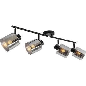 QAZQA laura - Art Deco Plafondspot | Spotje | Opbouwspot - 4 lichts - L 111 cm - Grijs - Woonkamer | Slaapkamer | Keuken