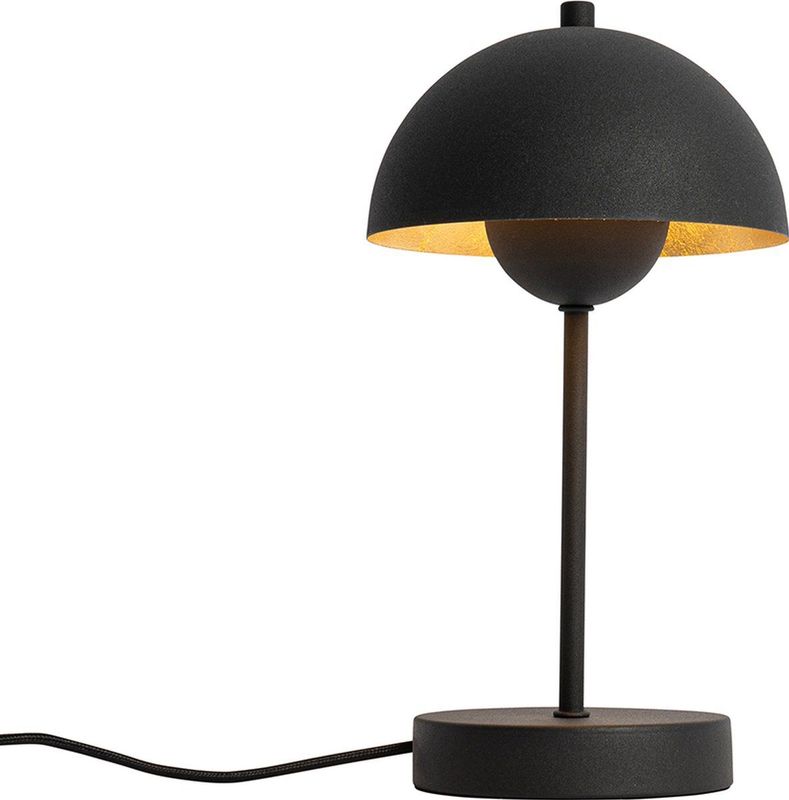 QAZQA magnax Retro Tafellamp 1 lichts H 29.5 Zwart Goud Woonkamer | Slaapkamer | Keuken