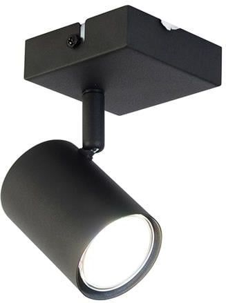 QAZQA jeana - Moderne Dimbare LED Smart Plafondspot | Spotje | Opbouwspot incl. wifi met Dimmer - 1 lichts - L 10.5 cm - Zwart - Woonkamer | Slaapkamer | Keuken