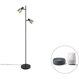42 W led-vloerlamp, dimbaar, 4000 lm, superhelder, staande lamp voor woonkamer, met leeslamp, 2700 K-6500 K, traploos dimbaar, afstandsbediening en touch-bediening voor slaapkamer en kantoor