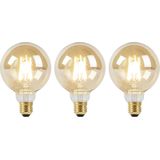 LED - Filament Lichtbron - G95 - Gold Glas - Set van 3
