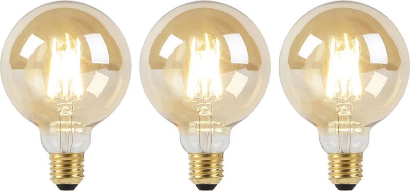 LED - Filament Lichtbron - G95 - Gold Glas - Set van 3