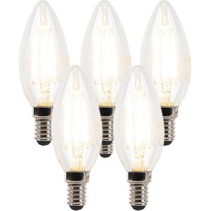 LUEDD Set van 5 E14 dimbare LED kaarslampen B35 helder 3W 250 lm