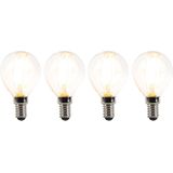 LED - E14 Filament Kogellampen - Warm Wit - Set van 4