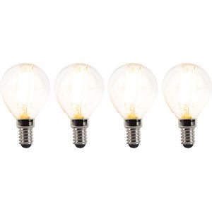 LED - E14 Filament Kogellampen - Warm Wit - Set van 4