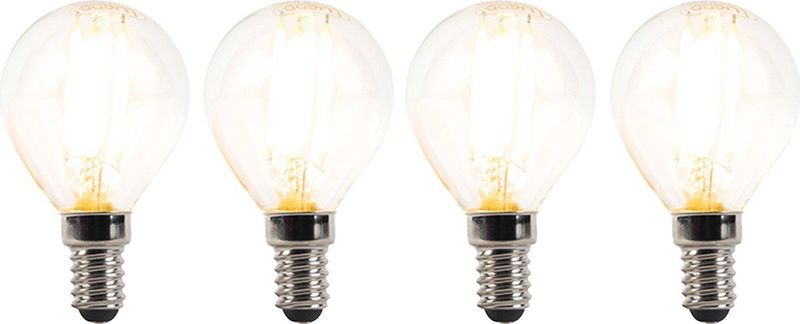 LED - E14 Filament Kogellampen - Warm Wit - Set van 4