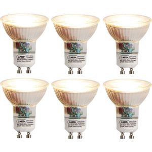 LUEDD Set van 6 GU10 dimbare LED lampen 6W 450 lm 2700K