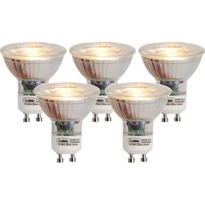 LUEDD Set van 5 GU10 LED lampen flame filament 1W 80 lm 2200K