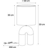 QAZQA lotti Design Tafellamp 1 lichts H 59 Groen Woonkamer | Slaapkamer | Keuken