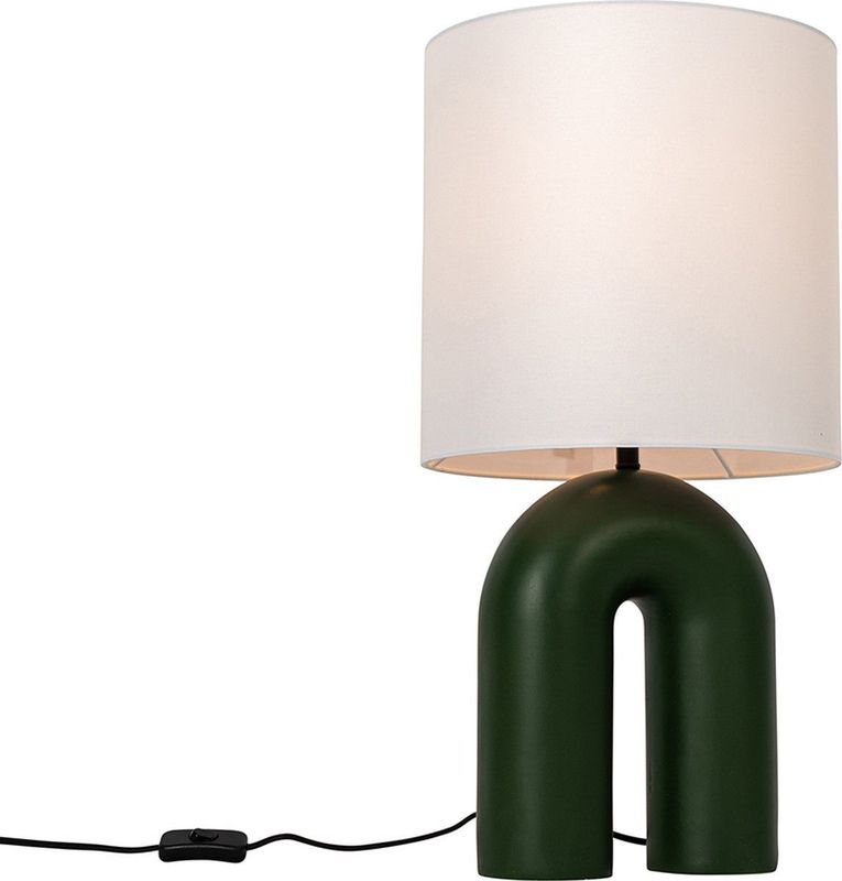 QAZQA lotti Design Tafellamp 1 lichts H 59 Groen Woonkamer | Slaapkamer | Keuken