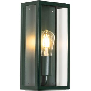 IndustriÃ«le buiten wandlamp donker groen met glas IP44 - Rotterdam