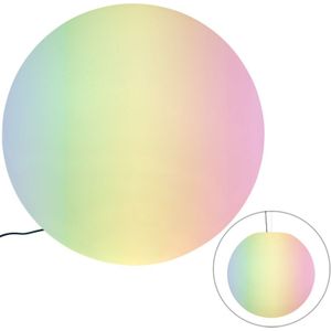 QAZQA nura - Moderne Dimbare LED Vloerlamp | Staande Lamp bol met Dimmer - 1 lichts - H 96.7 cm - Wit - Buitenverlichting