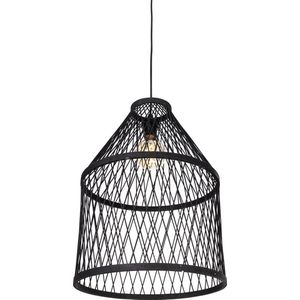 Smart buiten hanglamp zwart rotan 3-lichts incl. 3 Wifi G95 - Calamus