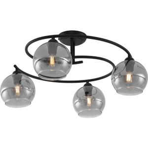 QAZQA - Alanis - Plafondlamp - Zwart - 4 Lichts - Ø 65.6 cm