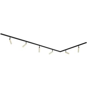 QAZQA slimline uzzy - Moderne Spot railsysteem verlichting, railverlichting geschikt voor led - 6 lichts - L 248 cm - Zwart -