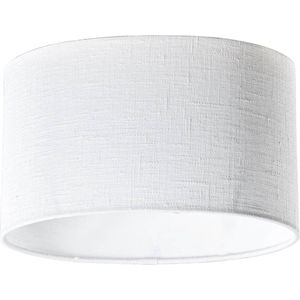 QAZQA extra schuin linnen - Moderne Lampenkap - L 25 cm - Wit -