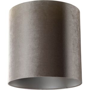 QAZQA - Cilinder Velours - Lampenkap - Taupe - Ø 40 cm