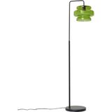 Retro - Denise - Vloerlamp - Zwart - Groen Glas - Dimbaar