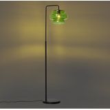 Retro - Denise - Vloerlamp - Zwart - Groen Glas - Dimbaar