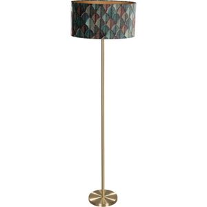 QAZQA simplo shade - Moderne Vloerlamp | Staande Lamp met kap - 1 lichts - H 174 cm - Goud/messing - Woonkamer | Slaapkamer | Keuken