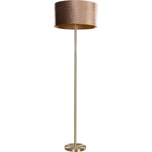 Vloerlamp messing met fluwelen kap krokodilprint 50cm - Simplo